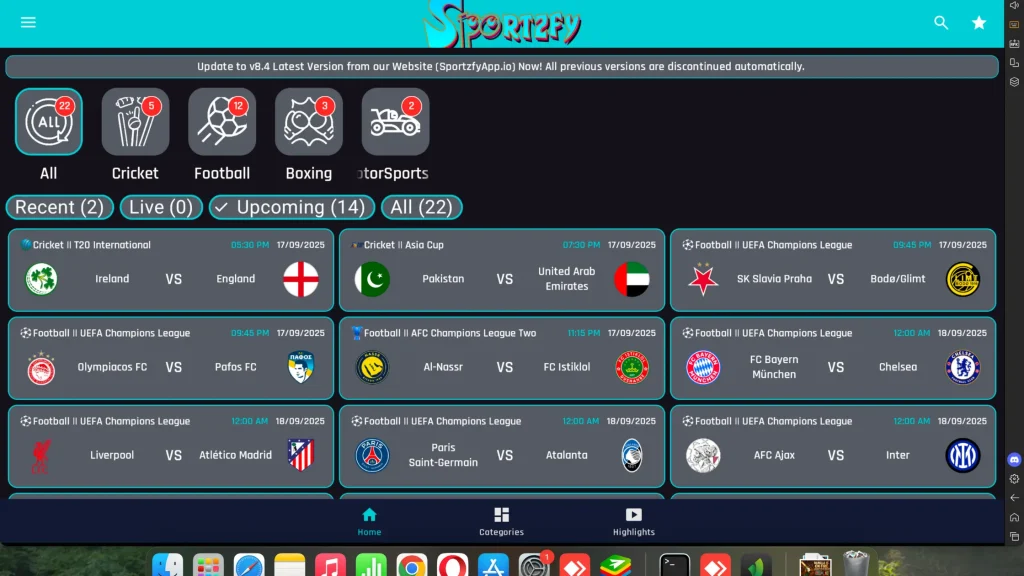 Sportzfy TV for MAC OS